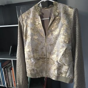 Elie Tahari Glenna Gold Metallic Jacket
